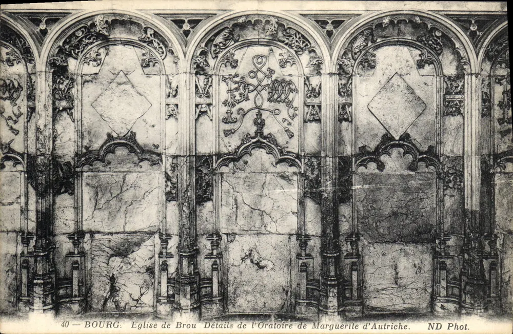 Bourg. Kirche von Brou — Details des Oratoriums von Margarete von Österreich — ND Phot. - Vorderseite