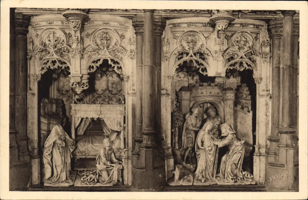 Bourg (Ain) — Kirche von Brou — Figuren des Retabels der Kapelle der Jungfrau — Éditions d'Art Yvon - Vorderseite