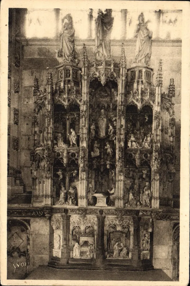 Bourg (Ain) - Kirche von Brou - Marmorretabel der Kapelle der Jungfrau - Vorderseite