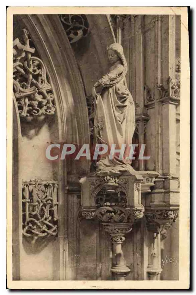 Bourg (Ain) — Kirche von Brou — Statue des Grabes von Marguerite d'Autrèche (Madeleine vor ihrer Bekehrung) — Éditions d'Art YVOIJ - Vorderseite