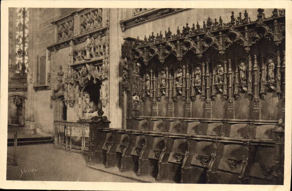 Bourg (Ain) - Igreja de Brou - As Stalles do Coro - Frente