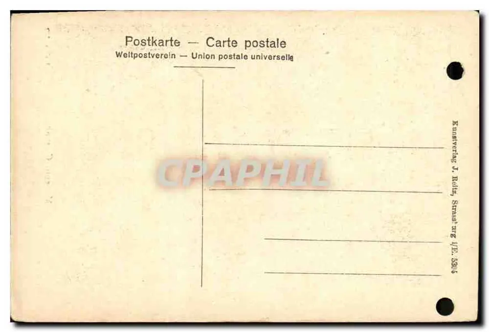 São Antônio e São Sebastião — esculturas no Museu de Colmar — editor Math. Grünewald, n° L-No. 773 - Verso