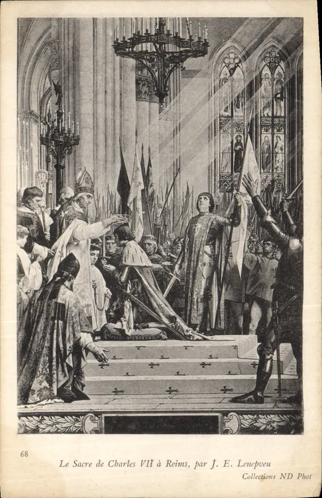 Die Krönung von Karl VII in Reims — von J. E. Lenepveu — Collections ND Phot - Vorderseite