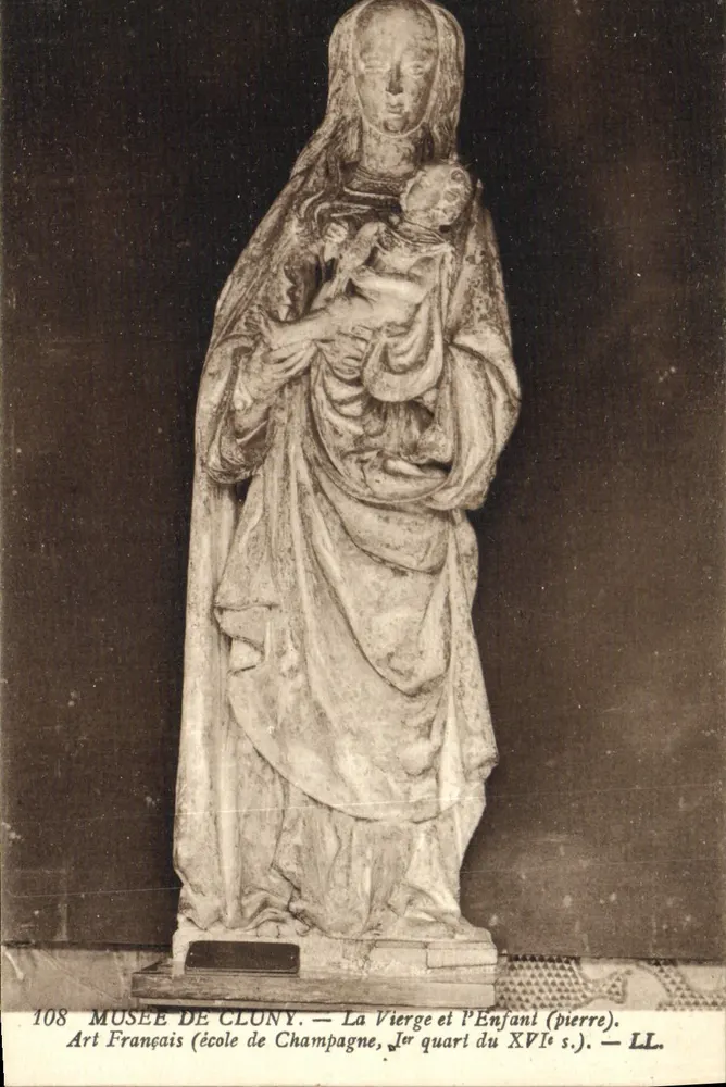 Musée de Cluny — Die Jungfrau und das Kind (Stein) — Schule von Champagne, 1. Viertel des 16. Jahrhunderts - Vorderseite