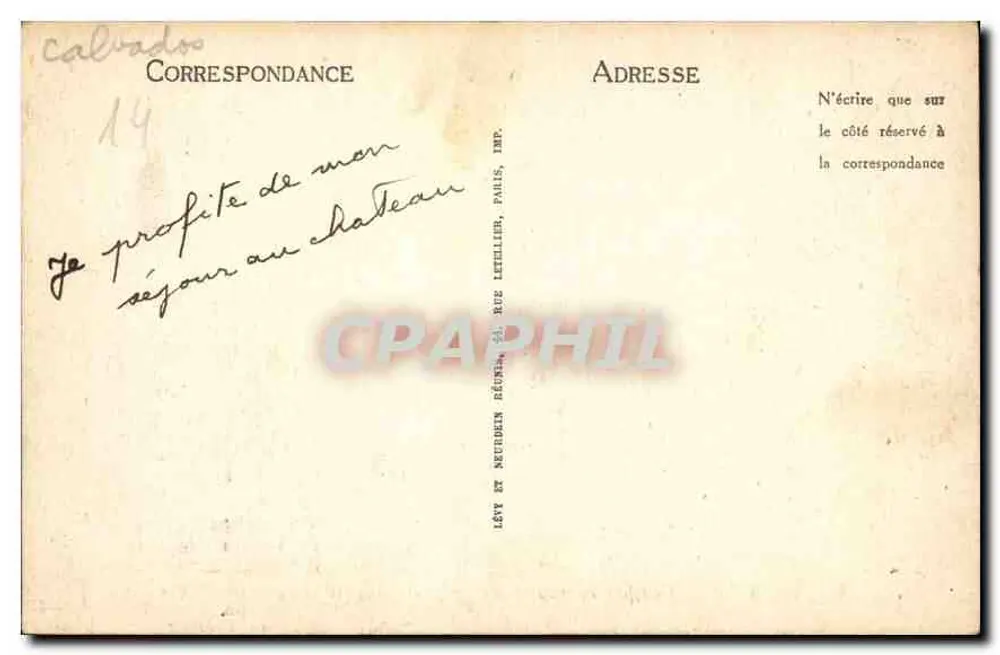 Falaise — O Castelo (Lado Sul) — Editor Lévy & Letellier, Paris, n°47 - Verso