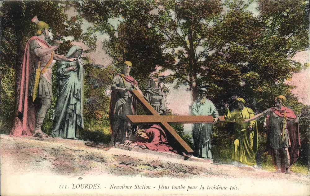 Lourdes - Nonava Estação - Jesus cai pela terceira vez — Edição E. Viron - Frente
