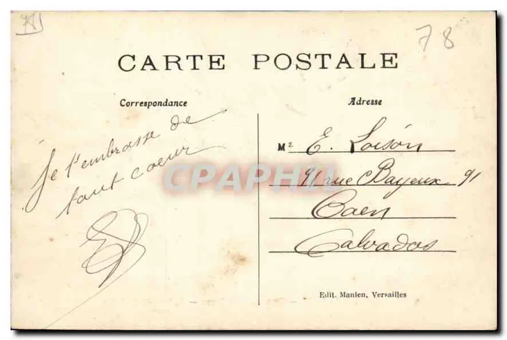 Versailles — Hameau de Trianon — Maison de la Reine — Verlag Manlien, Nr. 98 - Rückseite