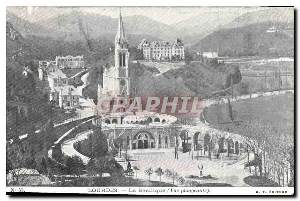 LOURDES — A Basílica (Vista aérea) — O. T. EDITOR, N° 53 - Frente