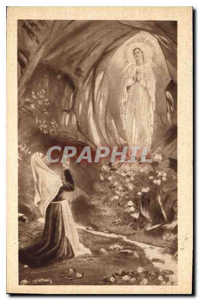 A aparição de Nossa Senhora de Lourdes — editor P. Douret, Lourdes, n°76 - Frente