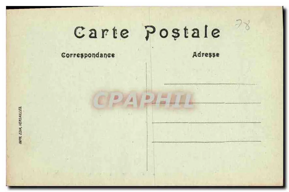 Versailles — Palácio do Petit Trianon — Bilhete postal antigo n°91 - Verso