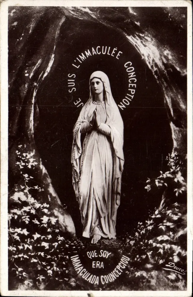 Nossa Senhora da Conceição — estátua em uma gruta — Doucel - Frente