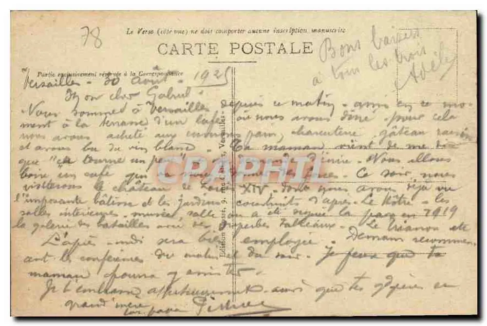 Versailles - Der Große Trianon und die Gärten — Editions G. P. de V. n° 78 - Rückseite