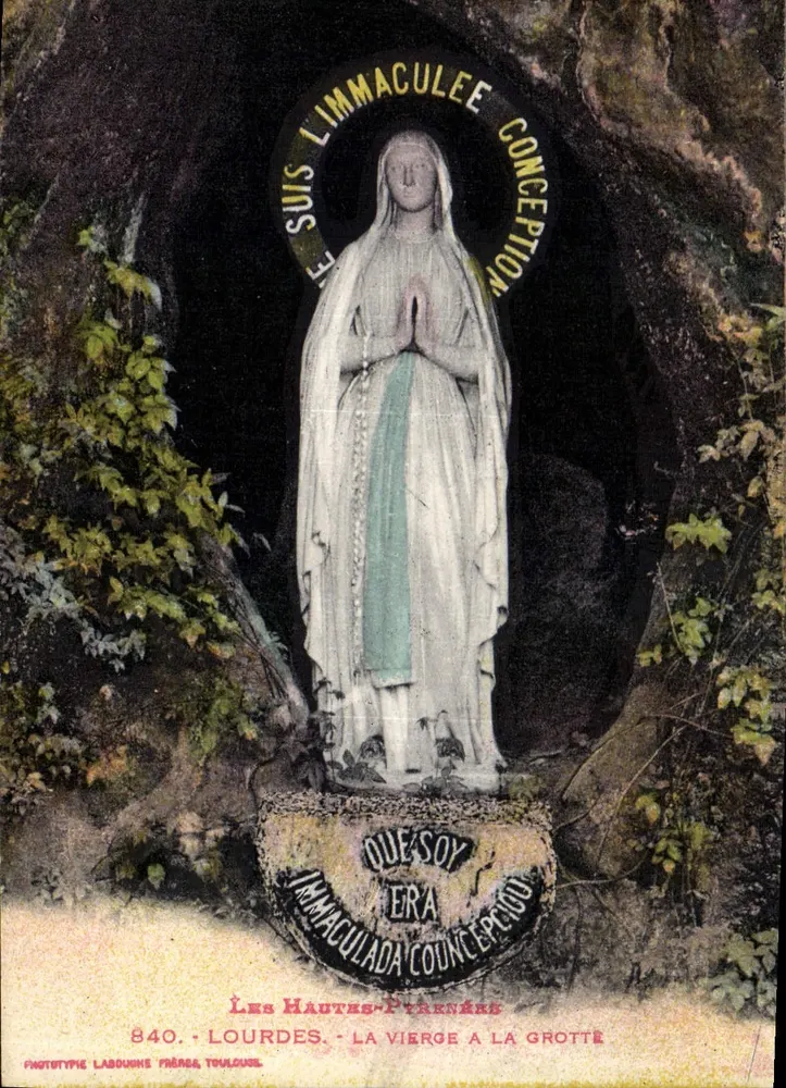 A Virgem na Gruta — Lourdes — Fototipia Labouche Frères Toulouse - Frente