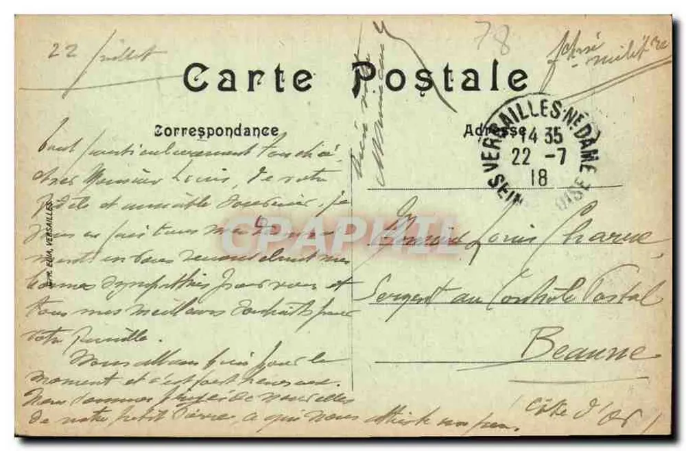 Parque de Versalhes — Parterres do Norte — Editor não identificado, n° 379 - Verso
