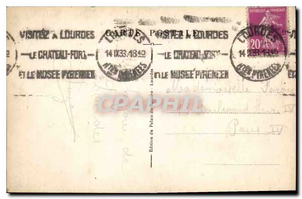 Lourdes — O Gave e a Basílica — Edição do Palácio do Peregrino - Verso