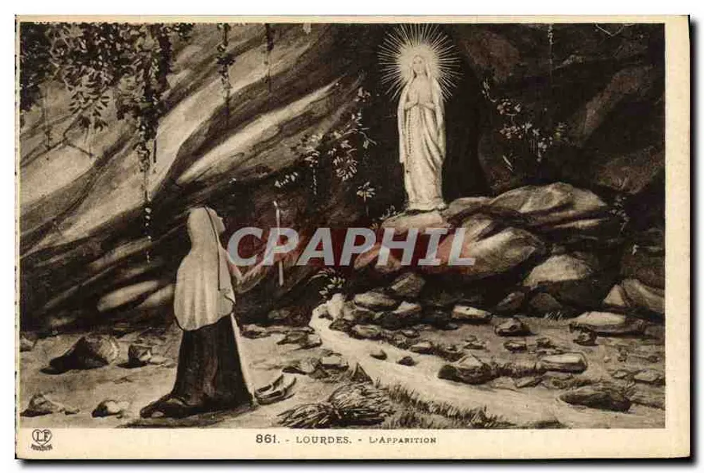 Lourdes - A Aparição — edição Langloche Frères, n° 861 - Frente