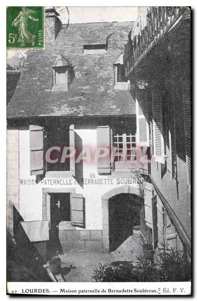 Lourdes — Vaterhaus von Bernadette Soubirous — Éd. F. V. - Vorderseite