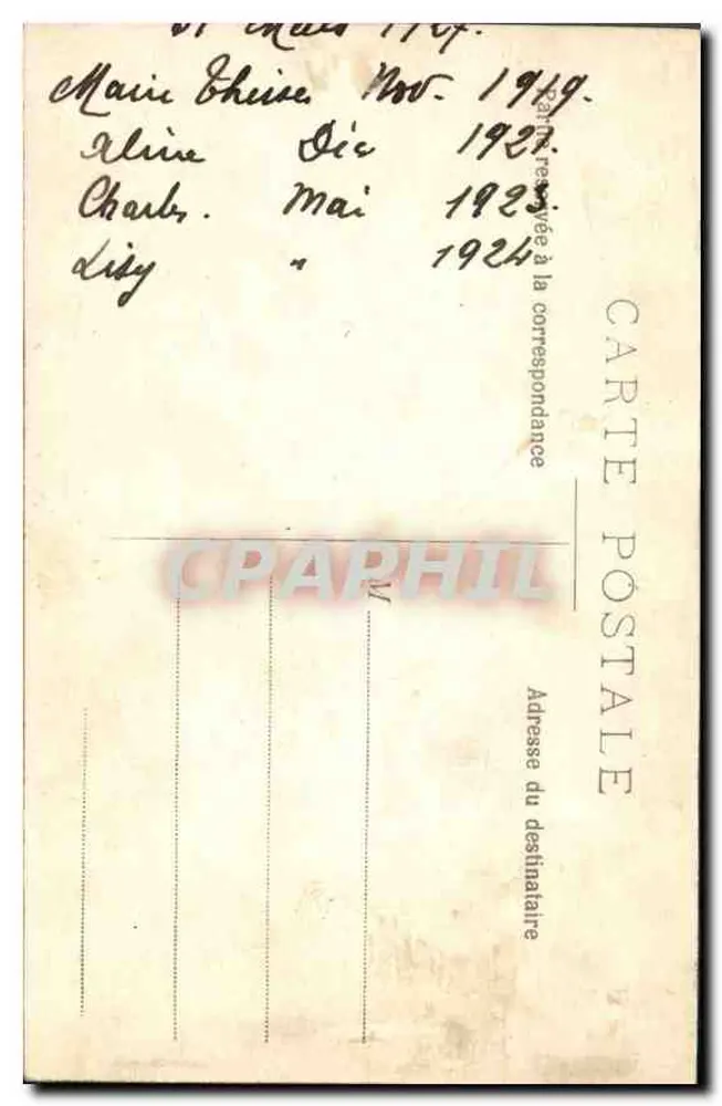 Quatro crianças — estúdio fotográfico H.H. Feilky — Paris - Verso