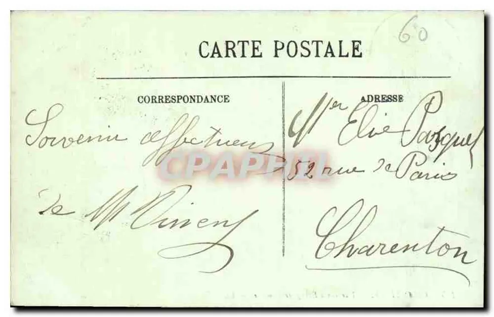 Chantilly — Visão sobre o Lago de Comelle — LL. n°195 - Verso