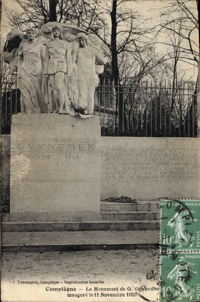 Monumento a Georges Guynemer em Compiègne — Reprodução proibida — Pennequin, Compiègne - Frente