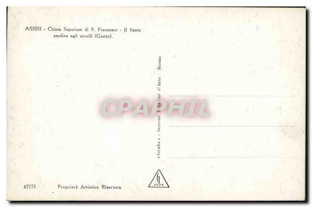 Assisi - Igreja Superior de S. Francisco - O Santo predica aos pássaros (Giotto) - Verso