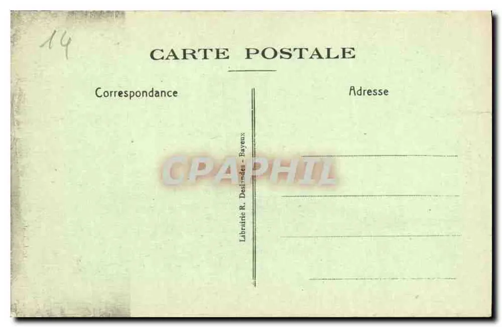 Bayeux — Fachada da Catedral — Livraria R. Deslindes, Bayeux - Verso