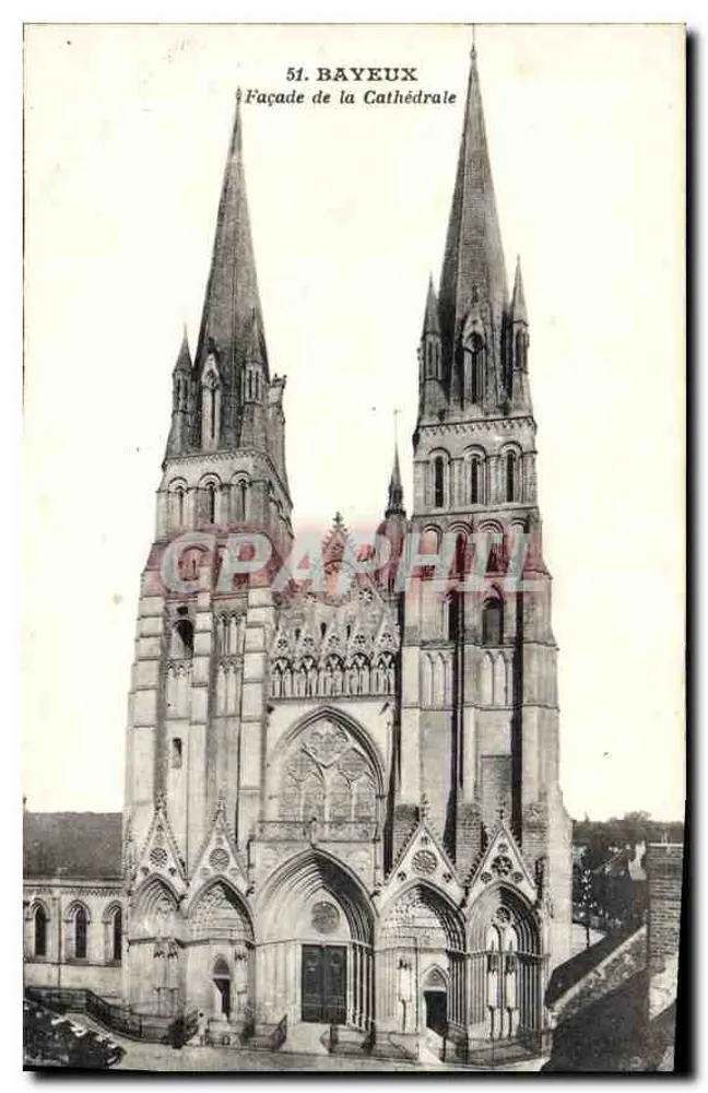 Bayeux — Fachada da Catedral — Livraria R. Delandes - Frente