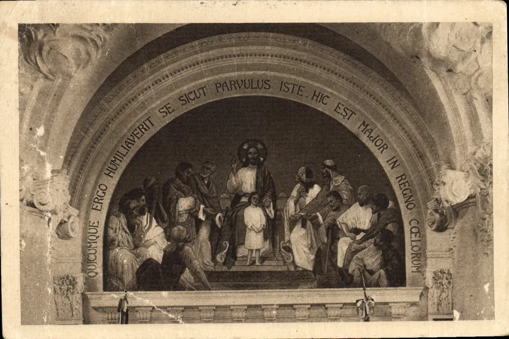 Freske der Kapelle der Karthäuser von Liseaux — Jesus lehrt die Kinder — unbekannter Verleger, Nr. 9 - Vorderseite