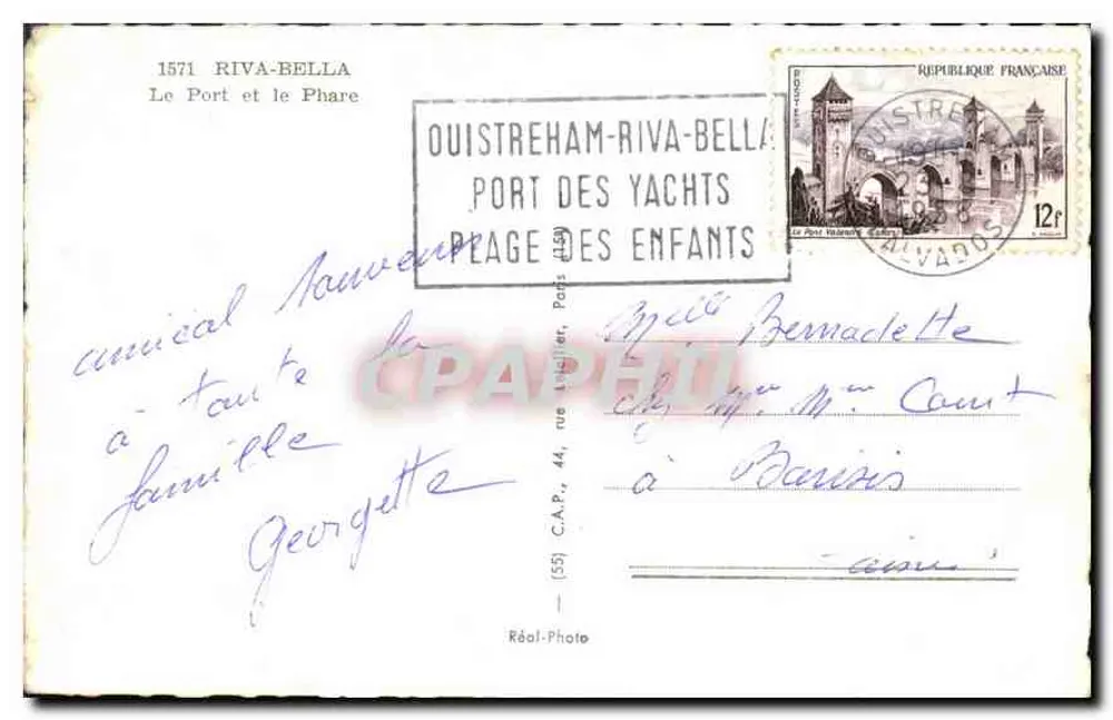 Der Hafen und der Leuchtturm — OUISTREHAM-RIVA-BELLA — Réal-Photo - Rückseite