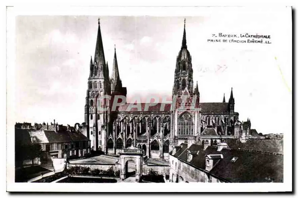 Bayeux — die Kathedrale von der alten Bischofsresidenz — unbekannter Verlag, Seriennummer nicht sichtbar - Vorderseite