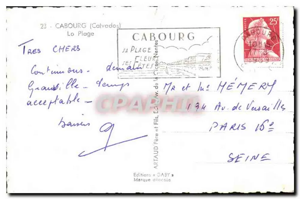 CABOURG — A Praia — Edições Gaby - Verso