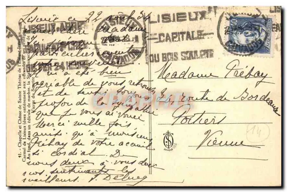 Chapelle de Lisieux — Grab der Heiligen Thérèse — Verlag: Carnet de Lisieux - Rückseite