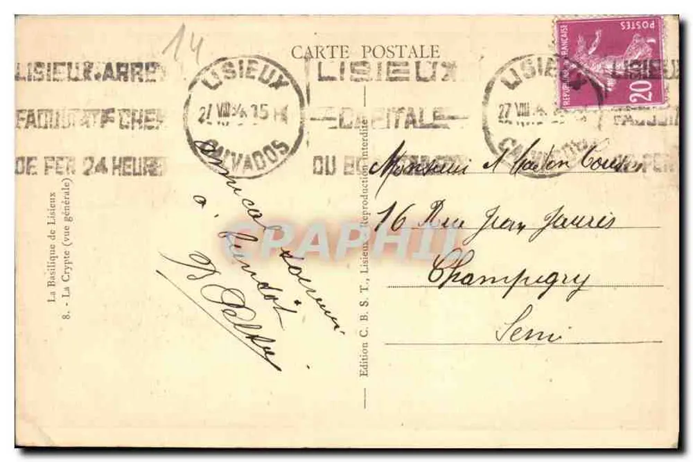 Bazylika w Lisieux — ogólny widok — Wydawnictwo C. B. S. T., Lisieux - Rewers