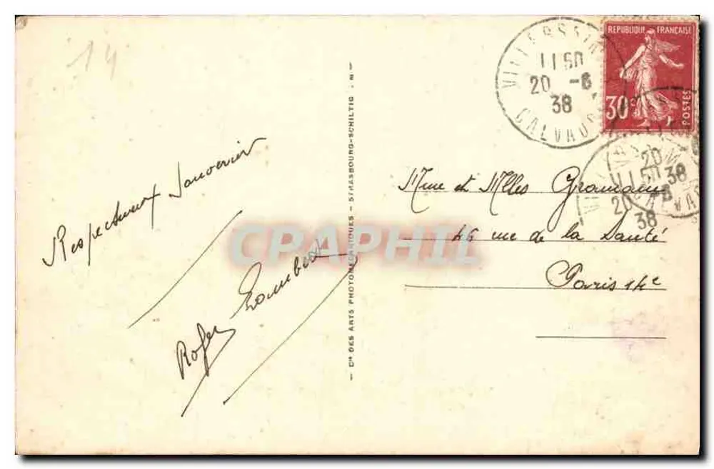 Villers-sur-Mer — La Iglesia — CP des Arts Photographiques - St-Assaubourg-Schiltig - Reverso