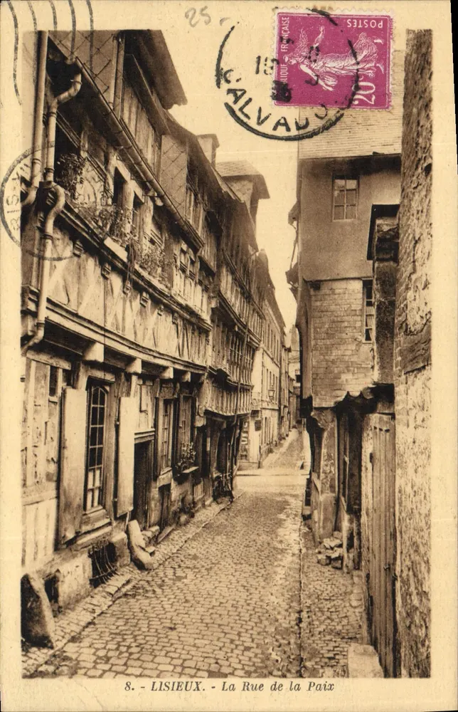 Lisieux - La Rue de la Paix — editore non identificato, n° di serie 8 - Recto