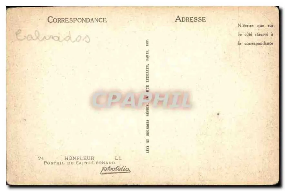 Portal de Saint-Léonard — Honfleur — phototelia, 74 rue Letellier, Paris - Verso