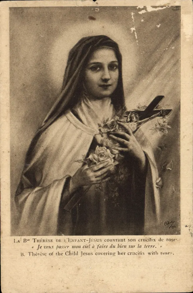 Sainte Thérèse de l'Enfant-Jésus — mit Rosen-Kreuz — Verlag C. Lévy, n° 704 - Vorderseite
