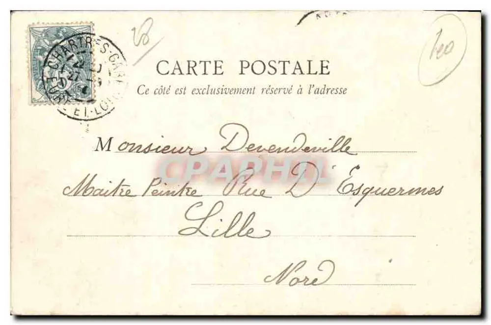 Chartres — Vista geral — Coleção A. B. J. - Verso