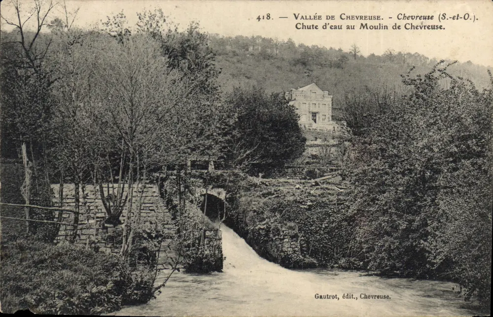 Vallée de Chevreuse — Wasserfall am Moulin de Chevreuse — Gautrot, Verlag, Chevreuse - Vorderseite