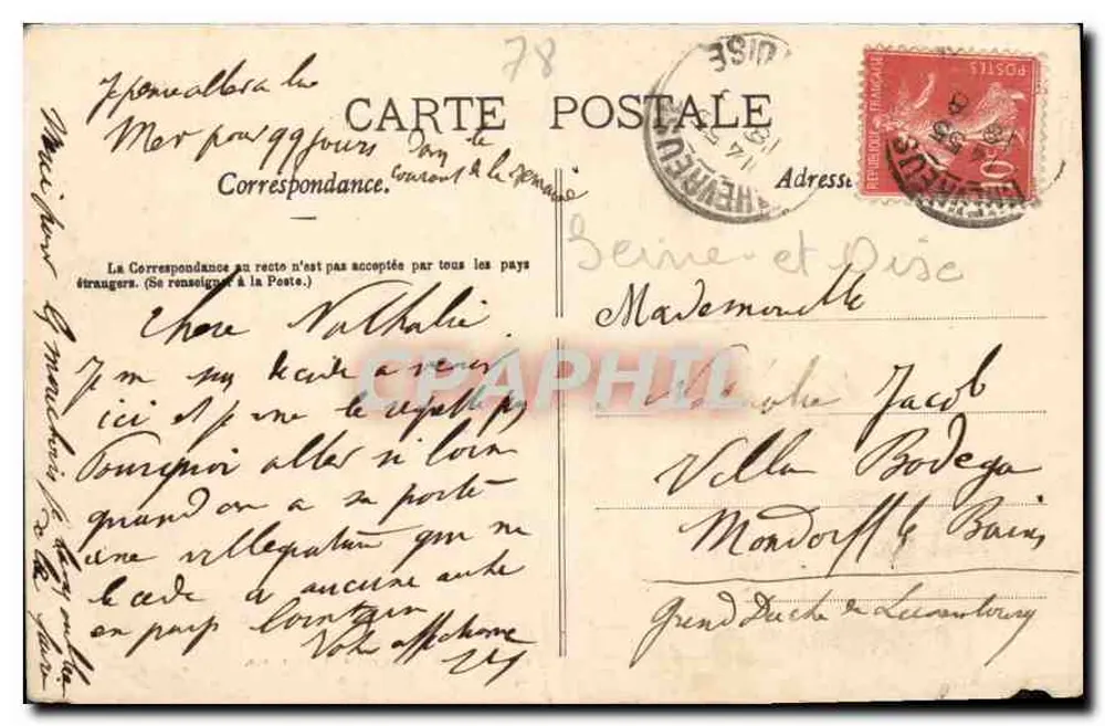 Vallée de Chevreuse — Wasserfall am Moulin de Chevreuse — Gautrot, Verlag, Chevreuse - Rückseite