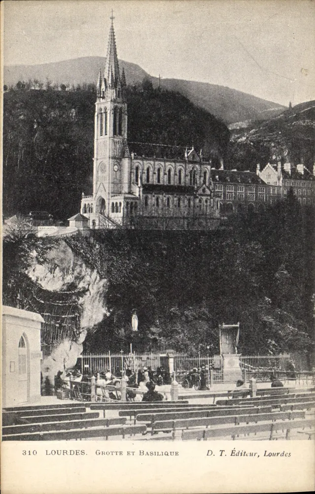 Lourdes — Gruta e Basílica — D. T. Editor, Lourdes, n° 310 - Frente