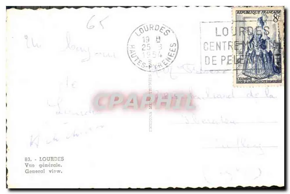 Lourdes — Vista geral — Editor: Lourdes, Hautes-Pyrénées - Verso