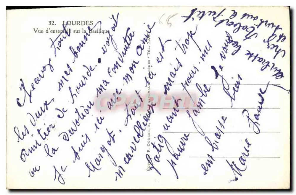 Lourdes — Vista geral da Basílica — Ed. Luf - Verso