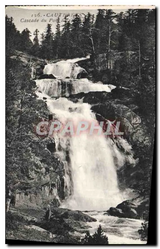 Cauterets — Cachoeira do Pont d'Espagne — Edição Quenault-Lourdes, n°196 - Frente