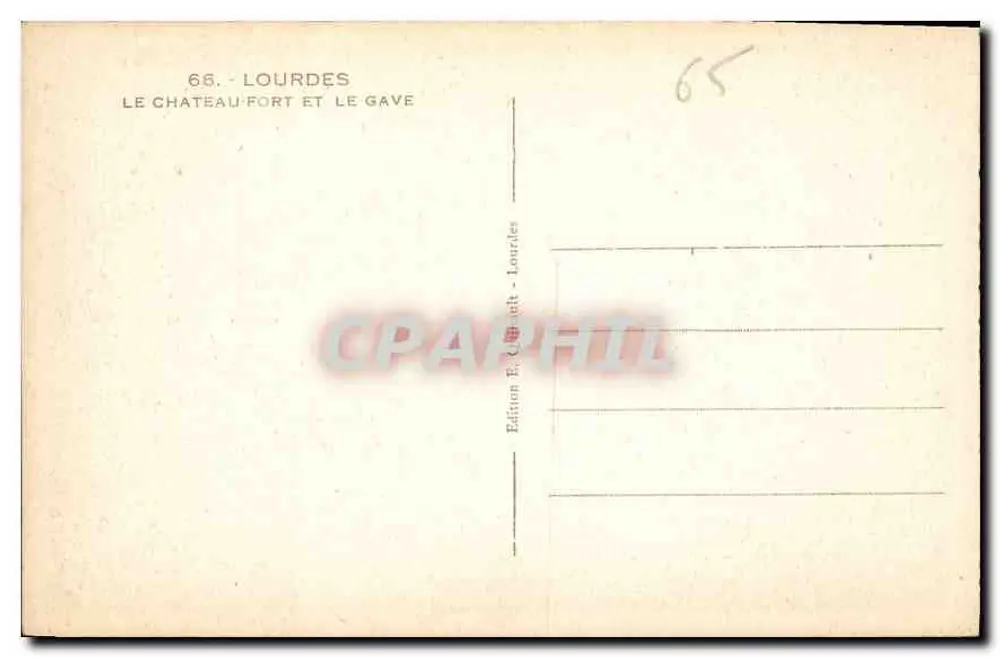 Lourdes — Der Schloss-Festung und der Gave — Edition E. C. Lourdes - Rückseite