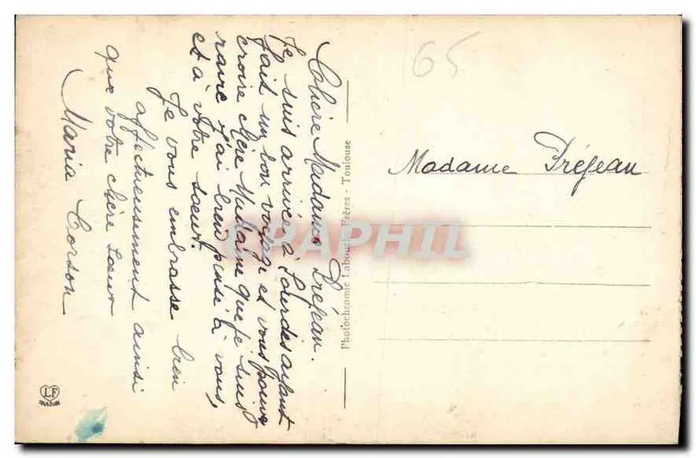 Lourdes — Die Basilika und das Rosenkranz — Phototypie Labouche Tétras, Nr. 192 - Rückseite