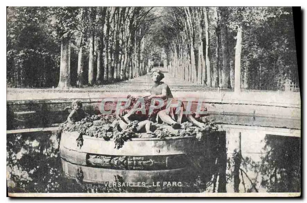 Versailles - O Parque — alameda dos Plátanos com fonte esculpida — editor não identificado - Frente
