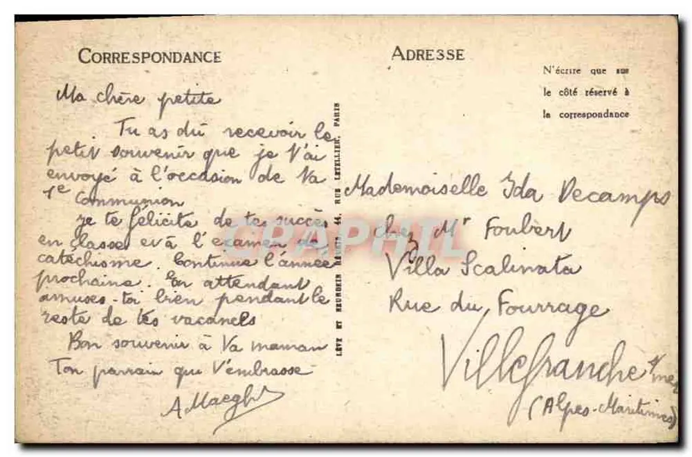Lourdes — A Esplanada e o Castelo — LL - Verso