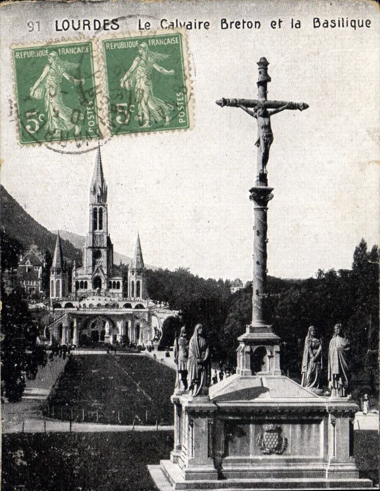 Lourdes — Der Bretonische Calvary und die Basilika — Unbekannter Verlag, Nr. 91 - Vorderseite