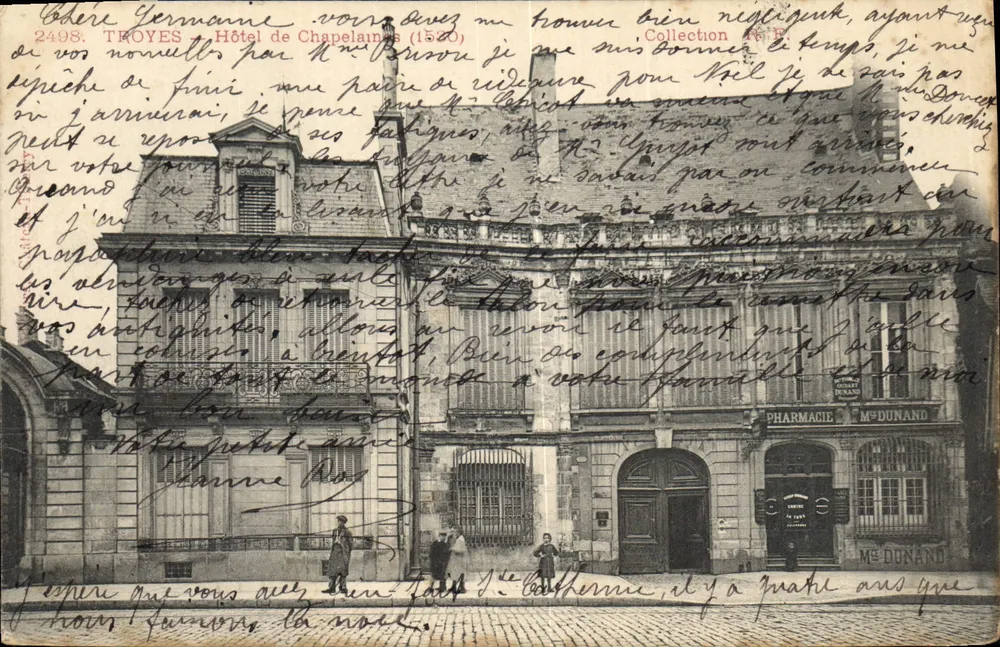Troyes - Hôtel de Chapelaines (1580) — Sammlung N° E — Pharmacie McDunand - Vorderseite